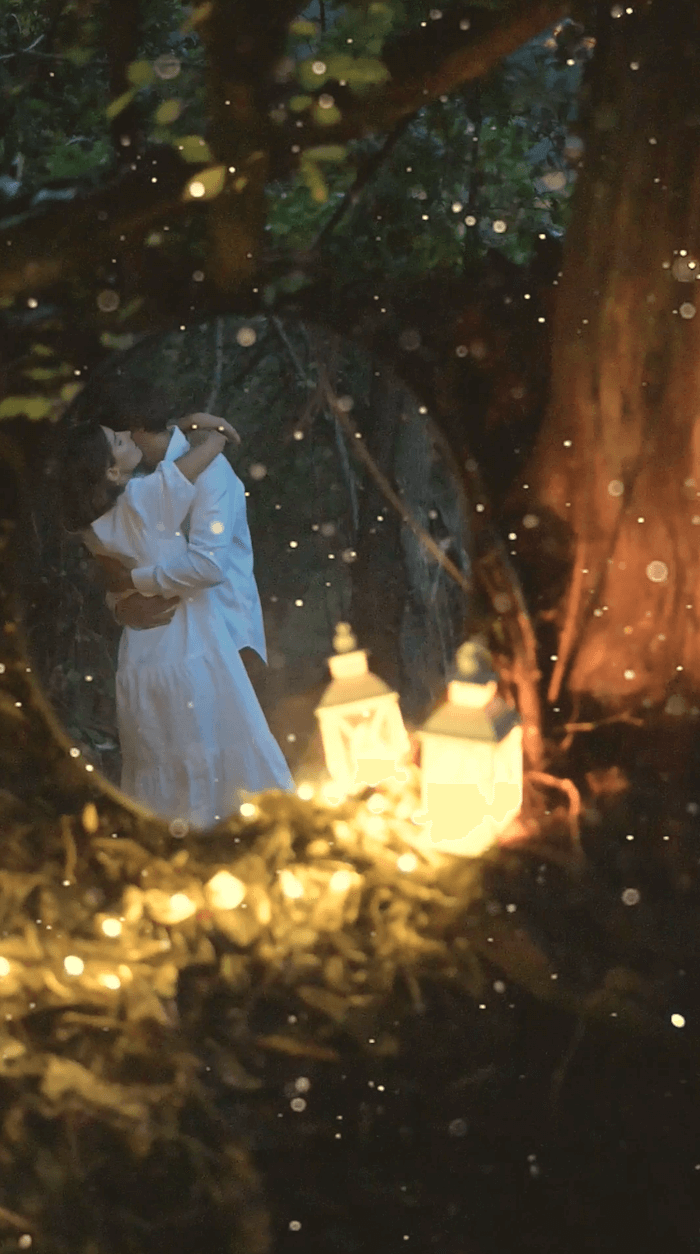 Video fun calin couple halloween magique montagne foret